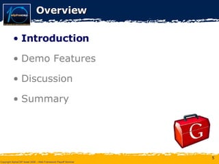 Overview Introduction Demo Features Discussion Summary 