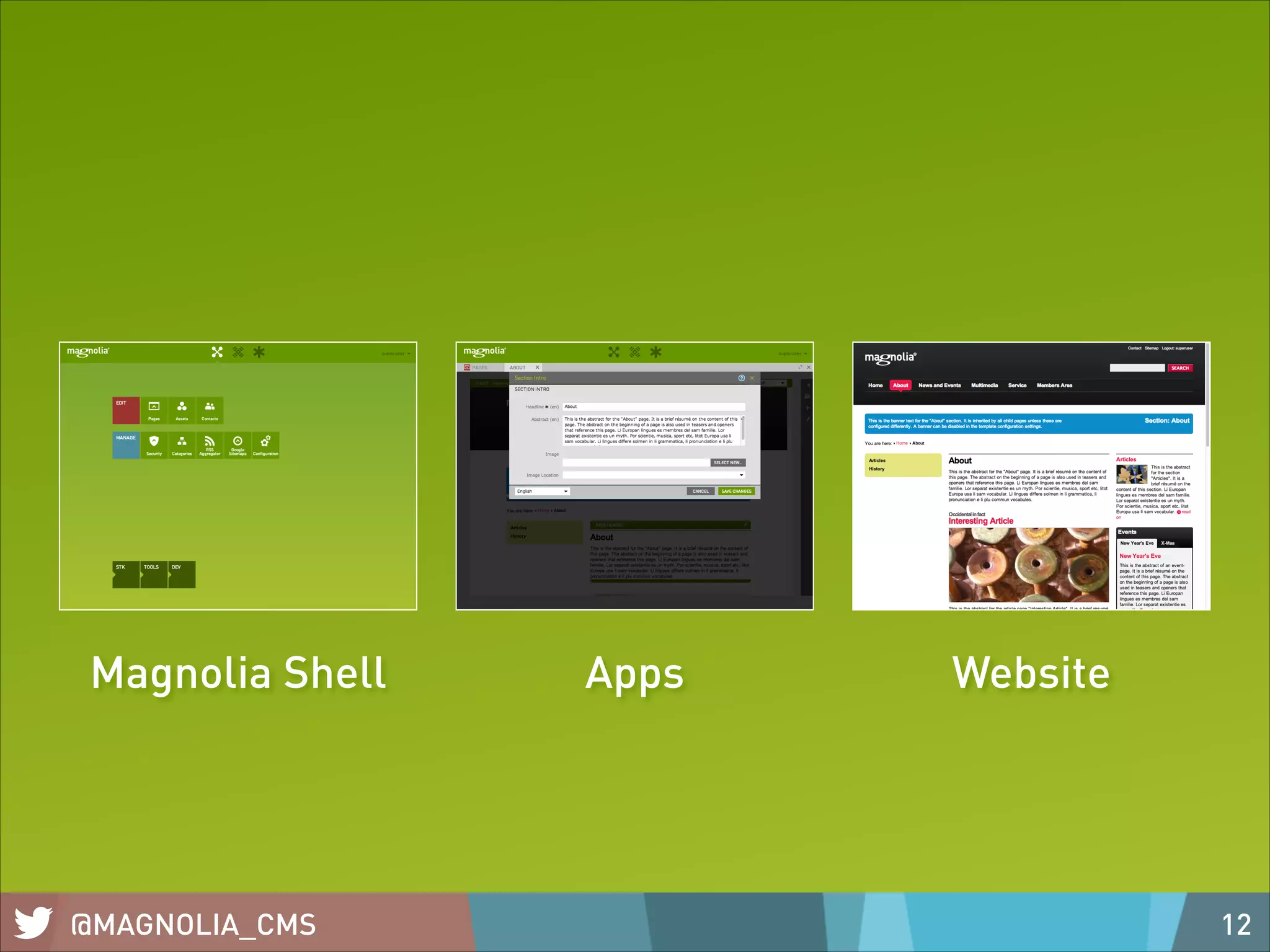 Magnolia Shell

@MAGNOLIA_CMS

Apps

Website

12

 