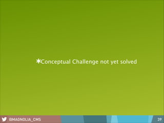 Conceptual Challenge not yet solved

@MAGNOLIA_CMS

39

 