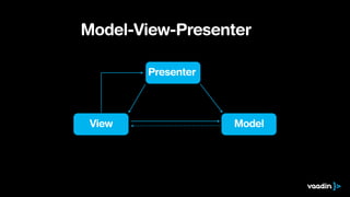 Model-View-Presenter
Presenter
View Model
 