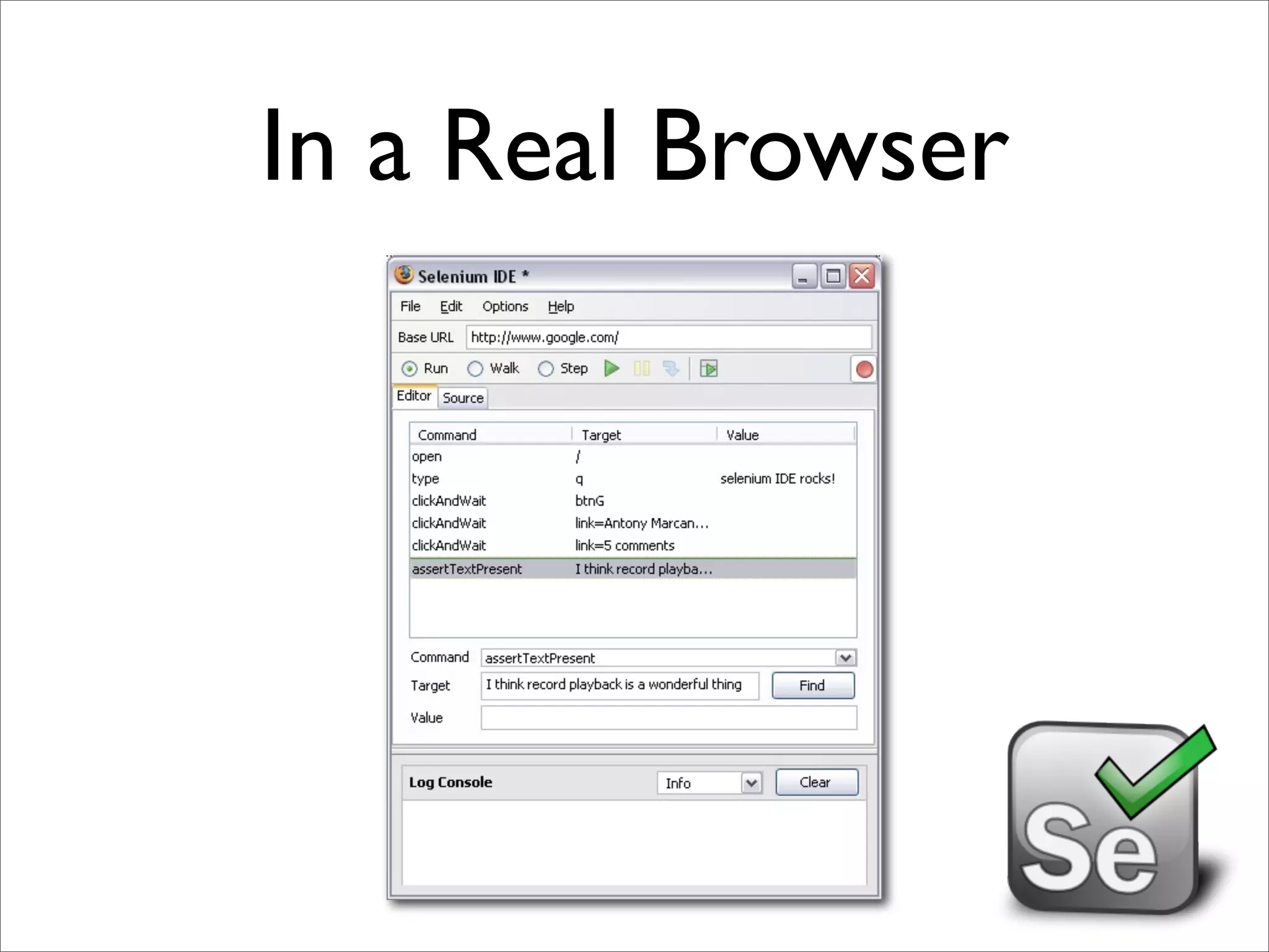 In a Real Browser
 