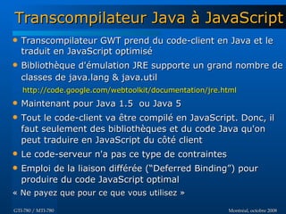 Introduction à GWT - GTI780 & MTI780 - ETS - A08