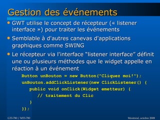 Introduction à GWT - GTI780 & MTI780 - ETS - A08