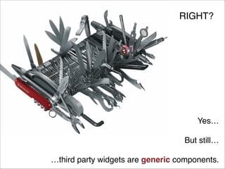 RIGHT?

Yes…!
!
But still…!
!
…third party widgets are generic components.

 