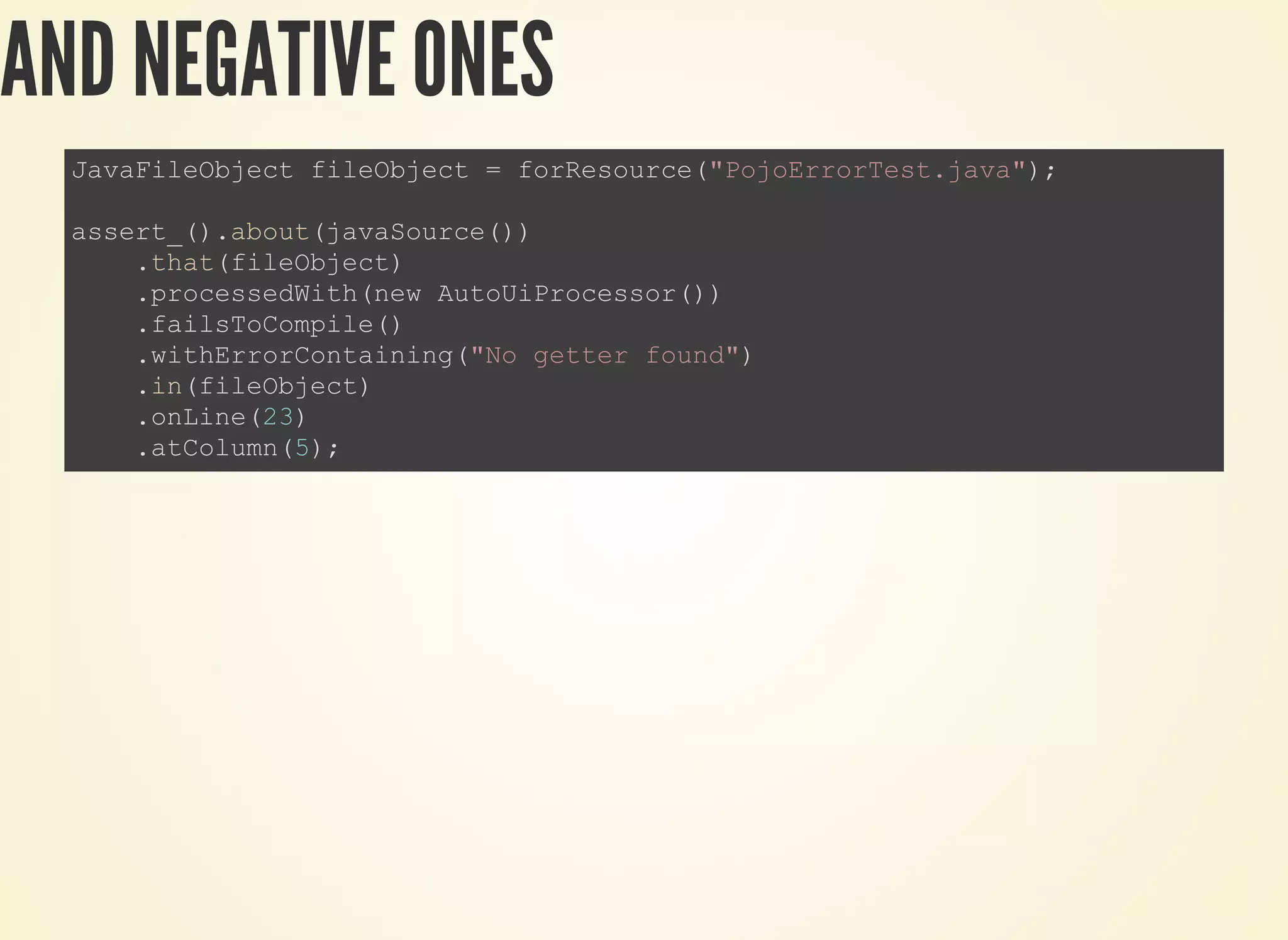 AND NEGATIVE ONES
 