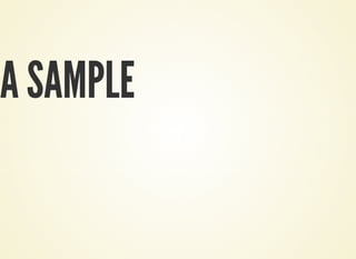 A SAMPLE
 