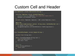 Custom Cell and Header

 