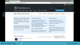 Frank Staude#WPTranslationDay
 