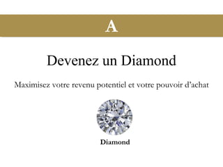 A
Devenez un Diamond
Maximisez votre revenu potentiel et votre pouvoir d’achat
Diamond
 