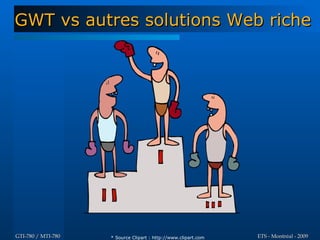 GWT vs autres solutions Web riche




GTI-780 / MTI-780   * Source Clipart : http://www.clipart.com   ETS - Montréal - 2009
 