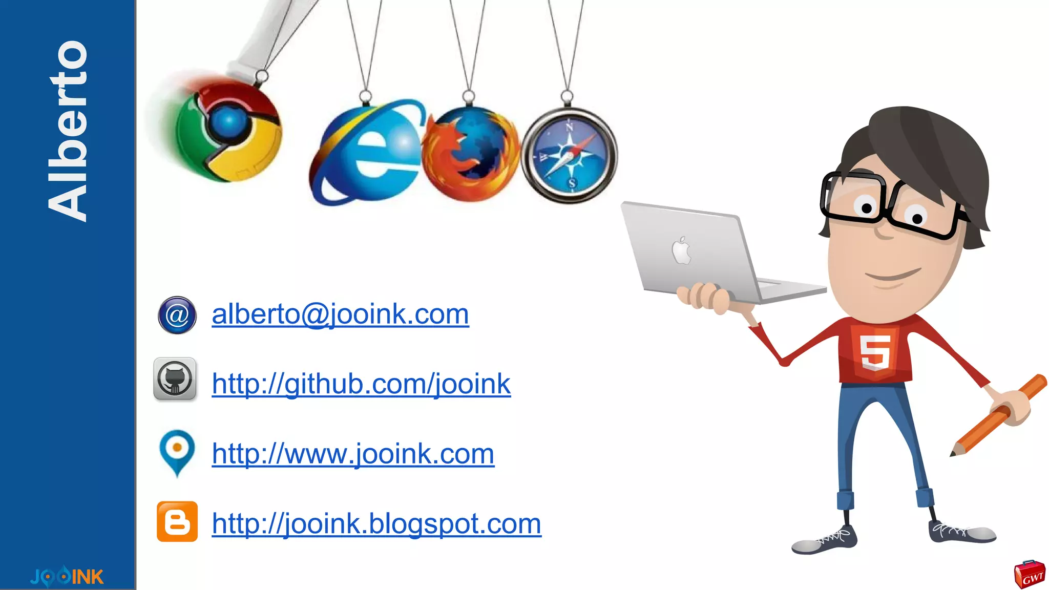 Alberto
alberto@jooink.com
http://github.com/jooink
http://www.jooink.com
http://jooink.blogspot.com
 