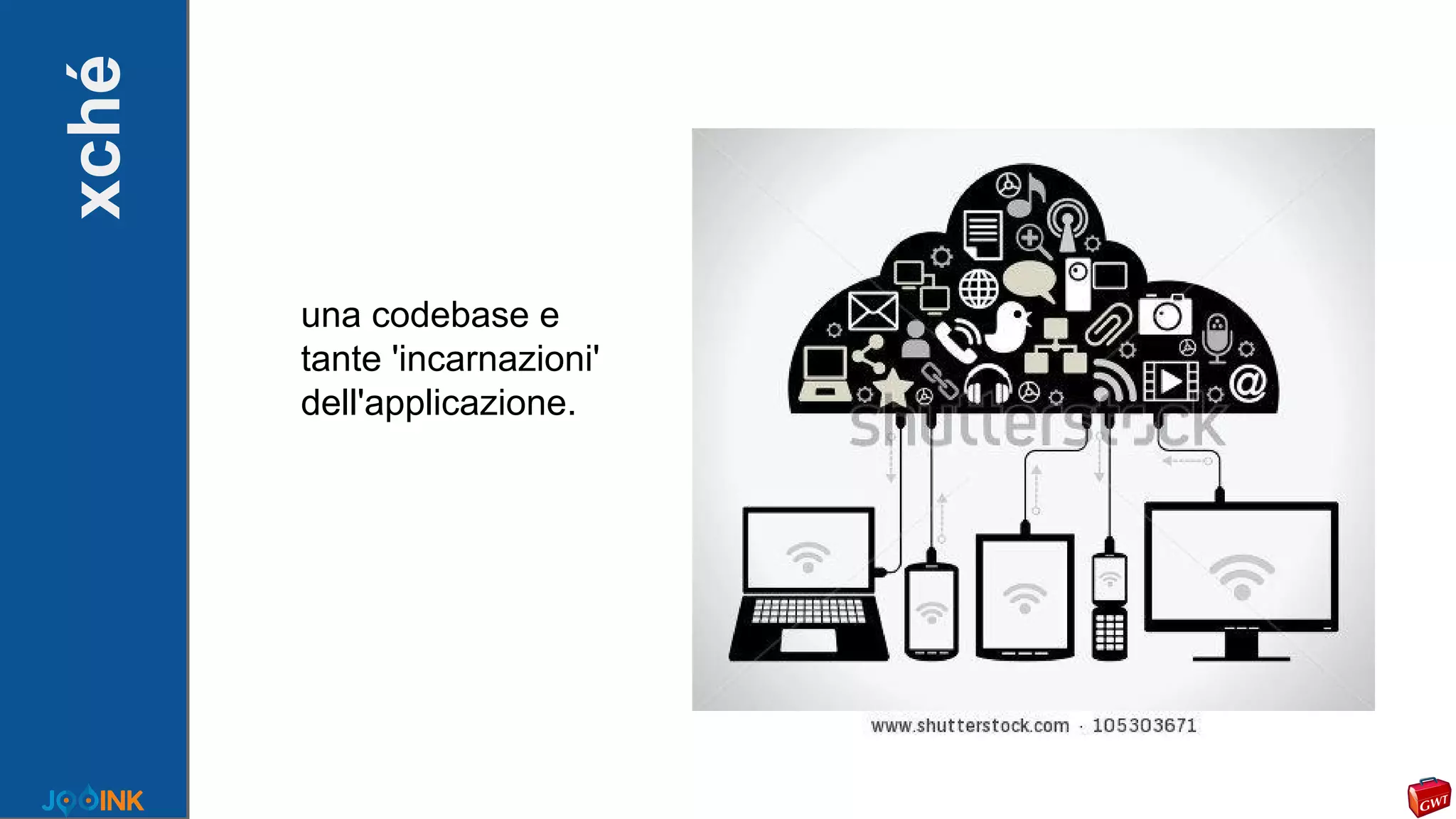 xché
una codebase e
tante 'incarnazioni'
dell'applicazione.
 