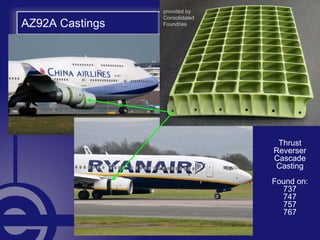 AZ92A Castings
Thrust
Reverser
Cascade
Casting
Found on:
737
747
757
767
provided by
Consolidated
Foundries
 