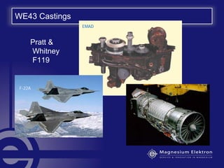 WE43 Castings
Pratt &
Whitney
F119
EMAD
F-22A
 
