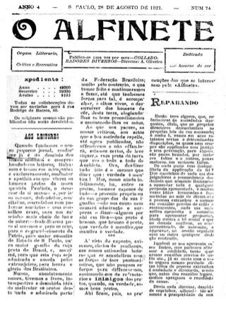Jornal O Alfinete: São Paulo, 28 de Agosto de 1921