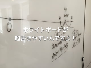 ホワイトボードが
超書きやすいんですよ！
 
