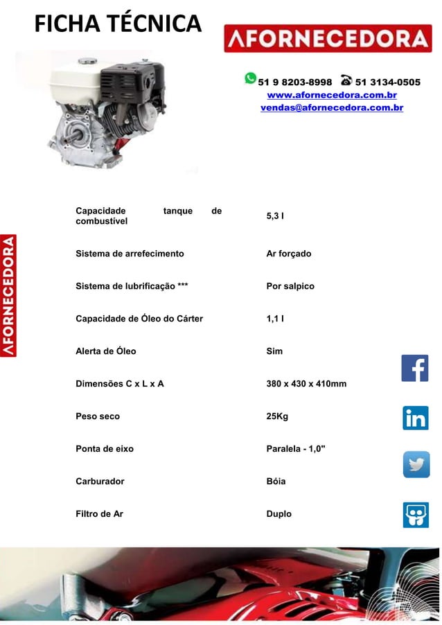 MOTOR HONDA GX270 FICHA TÉCNICA MOTOR HONDA GX270 FICHA TÉCNICA