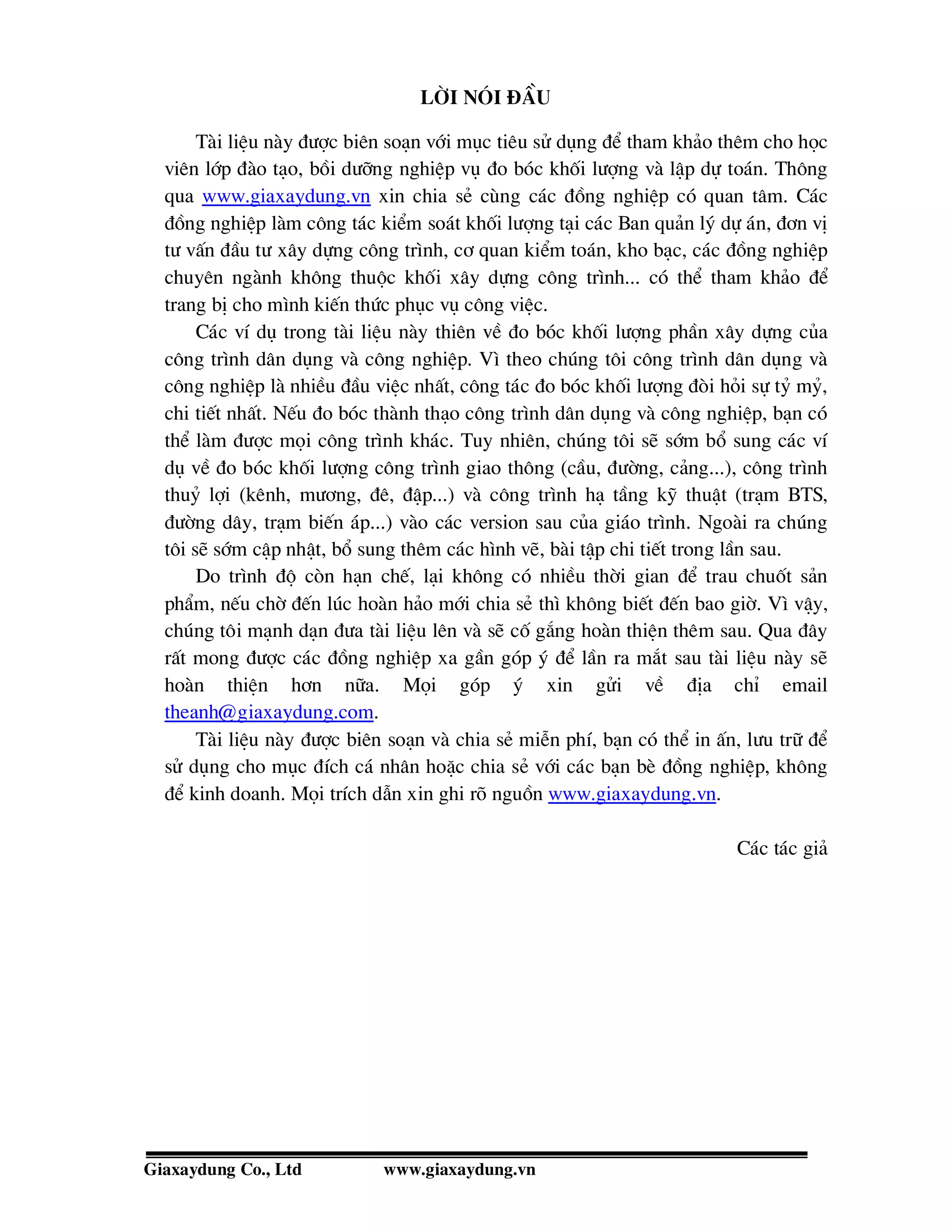 Giao trinh do boc khoi luong cong trinh xay dung - Ky su QS Quantity ...