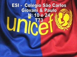 ESI -  Colégio São Carlos  Giovani & Paulo  N: 10 e 24  T73  