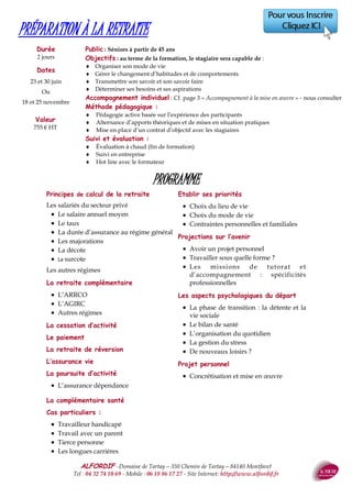 ALFORDIF - 04 32 74 10 69 - Site Internet: http://www.alfordif.fr
19
Durée
2 jours — 14 heures
Dates 2017
8 et 15 juin
Ou
14 et 21 novembre
TECHNIQUES DE BASE DE LA PAIE
Les bases de la Paie
 Section 1 : Le bulletin de paie (mentions
obligatoires, conception, valeur juridique)
 Section 2 : Les éléments constituant la
rémunération (haut de bulletin, avec
notions de temps de travail, salaire de base,
heures supplémentaires, heures
complémentaires, heures de nuit, jours
fériés…)
 Section 3 : Gestion des absences (congés
payés, maladie, congés maternité, …)
La paie et les charges sociales
 Section 1 : Les différentes tranches, les bases
(milieu de bulletin, les caisses, les assiettes
de cotisations dont le plafond sécurité
sociale, les taux de cotisations,…)
 Section 2 : Les cotisations (U.R.S.S.A.F,
A.S.S.E.D.I.C, retraite complémentaire…)
Établir le bulletin de Paie
 Section 1 : Le net à payer (bas de bulletin,
différents modes de rémunération...)
 Section 2 : Le solde de tout compte
La paie et les charges sociales
 Section 1 : Formalités d'embauche (DUE,
contrat de travail, affiliation caisse de
retraite complémentaire, prévoyance,
mutuelle...)
 Section 2 : Formalités de fin de contrat et
indemnités (Indemnité de préavis, de
licenciement, transactionnelle, attestation
ASSEDIC, certificat de travail, reçu pour
solde de tout compte, ...)
Les déclarations sociales et fiscales
 Section 1 : Décompte d'effectif
 Section 2 : Déclarations sociales et
règlements (URSSAF, ASSEDIC, Caisse de
Retraites, Prévoyance, Mutuelle)
 Section 3 : Déclarations sociales annuelles
(DADS, URSSAF, ASSEDIC, RETRAITES)
 Section 4 : Déclarations fiscales (Taxe
d'apprentissage, formation continue, effort
construction...)
Établissement d'un bulletin de salaire et
Comptabilisation
 Section 1 : Le temps de travail et son
aménagement (durée du travail, loi TEPA)
 Section 2 : Les différentes indemnités
soumises ou non à cotisations (avantage en
nature, frais (repas, carte orange, …),
prestations CE, …)
 Section 3 : Gestion des congés payés et de la
maladie
 Section 4 : Rémunération des contrats
particuliers (professionnalisation, autres
contrats aidés, stage…)
Valeur
875 € HT
Public : Personnel du service comptable et paye
Pré-requis : Connaitre les règles élémentaires de la paye
Objectifs : au terme de la formation, le stagiaire sera capable de :
 Établir la paye
 Préparer et mettre à jour les éléments de paye
Méthode et moyens pédagogiques :
 Alternance d’apports théoriques et de mises en pratique
 Pédagogie active basée sur l’expérience des participants
 Ordinateur, plan comptable, convention collective
Suivi et évaluation :
 Questionnaire d’évaluation en amont de la formation
 Feuille d’émargement quotidienne
 Évaluation régulière en cours de formation (quizz, tests, QCM…)
 Hot line avec le formateur pendant la formation
 Attestation de fin de formation
 Accompagnement individuel en option
Le formateur
Licence d’économie
Spécialiste paye
20 ans d’expérience en
formation
PROGRAMME
 