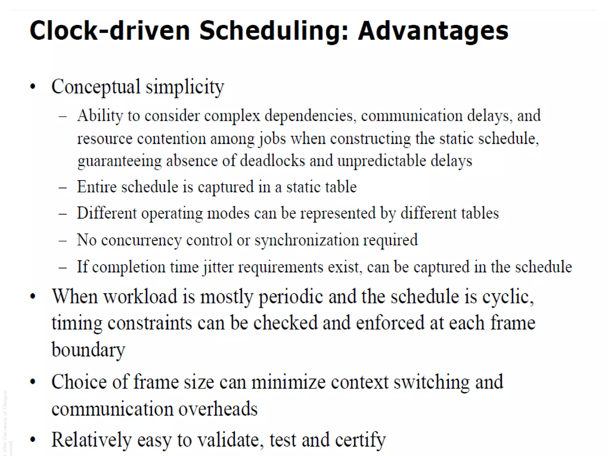 Clock driven scheduling