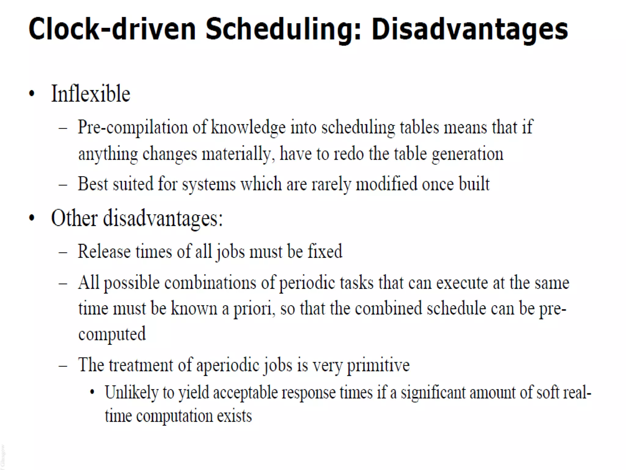 Clock driven scheduling