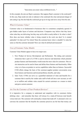 Customer value modelling | PDF