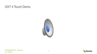 CONFIDENTIAL • Sencha
Inc. ©2015
GXT 4 Touch Demo
11
 