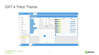CONFIDENTIAL • Sencha
Inc. ©2015
GXT 4 Triton Theme
12
 