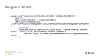 CONFIDENTIAL • Sencha
Inc. ©2015
Delegate to Handler
 