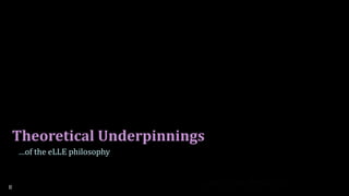 Theoretical Underpinnings
8
…of the eLLE philosophy
 