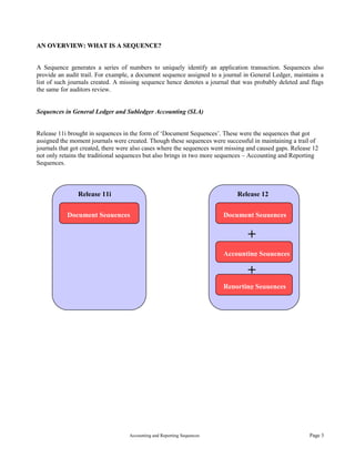 Sequence Code Example Accounting Example Oracle Accounting reporting sequences | PDF