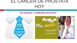EL CÁNCER DE PRÓSTATA
HOY
DIA MUNDIAL Y CAMPAÑAS DE APOYO
 