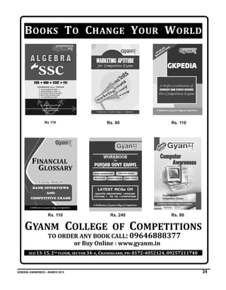 GENERAL AWARENESS – MARCH 2015 34
 