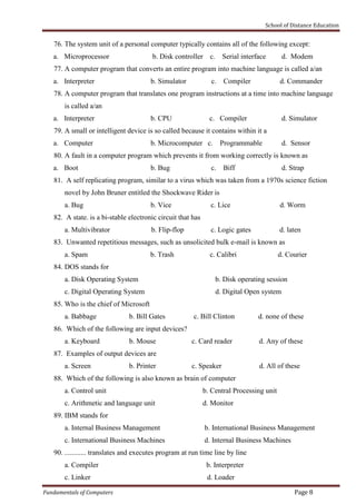 computer fundamental of_computer | PDF | Computing | Technology & Computing