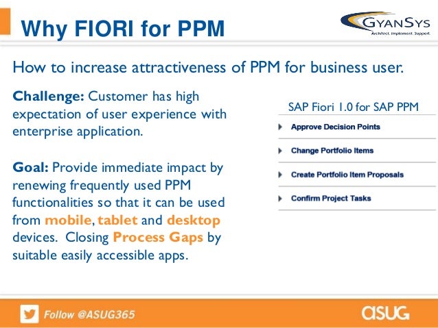 Using FIORI to enhance user experience on SAP PPM
