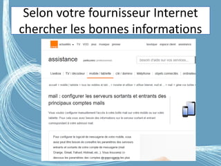 Selon votre fournisseur Internet
chercher les bonnes informations
G.VM - 2016
 