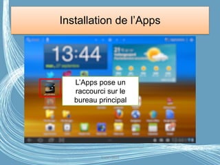Installation de l’Apps
L’Apps pose un
raccourci sur le
bureau principal
G.VM - 2016
 