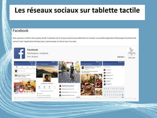 G.VM - 2016
Les réseaux sociaux sur tablette tactile
 