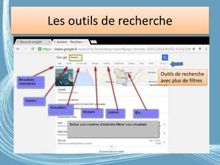 Les outils de recherche
G.VM - 2016
Outils de recherche
avec plus de filtres
 