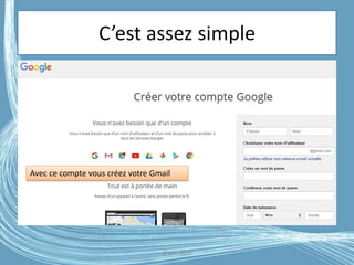 C’est assez simple
G.VM - 2016
Avec ce compte vous créez votre Gmail
 