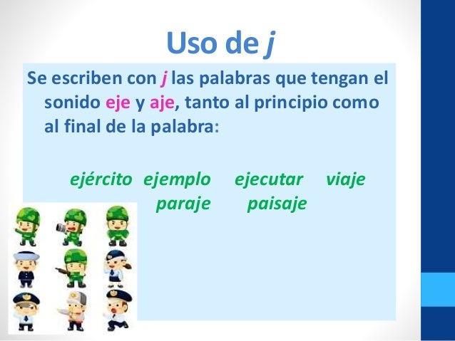 Palabras con g al final