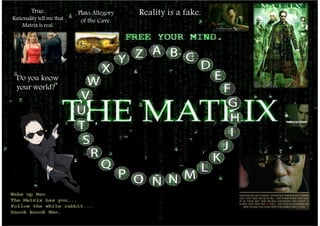True:
Rationality tell me that
Matrix is real.
Reality is a fake.Plato: Allegory
of the Cave.
Do you know
your world?
 