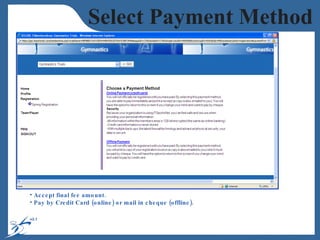 Accept final fee amount. Pay by Credit Card (online) or mail in cheque (offline). Select Payment Method 
