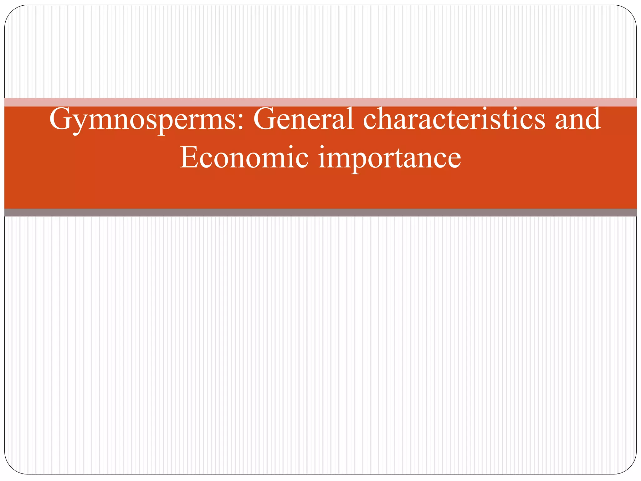 Gymnosperms General characteristics and Economic importance.pptx
