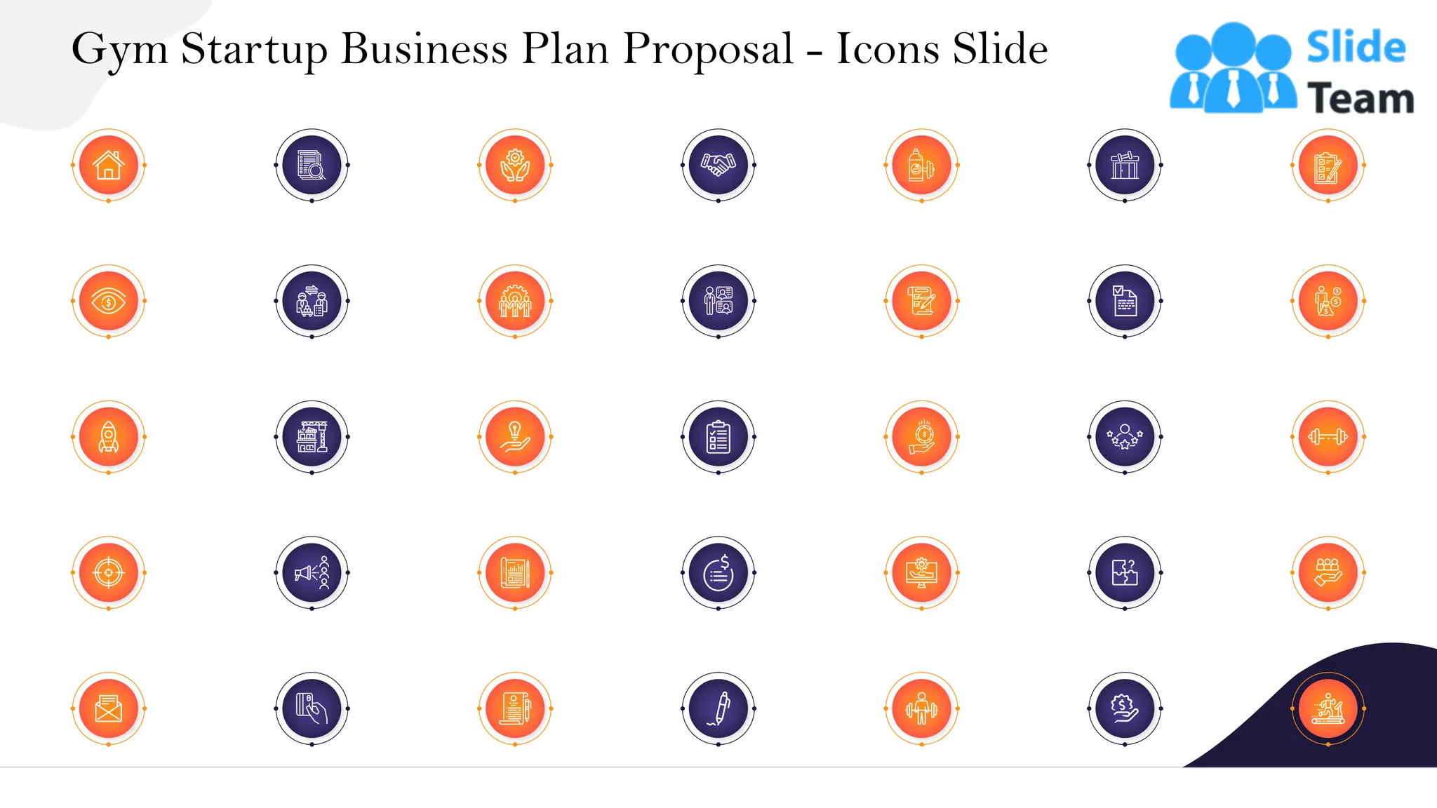 Gym Startup Business Plan Proposal - Icons Slide
31
 