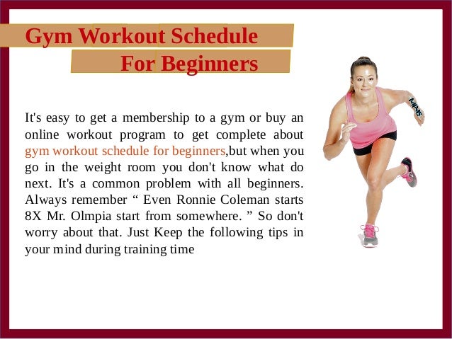 Beat & Cheap Gym workout schedule for beginners
