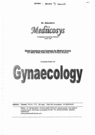Gynaecology High Yield notes - For revision. .pdf