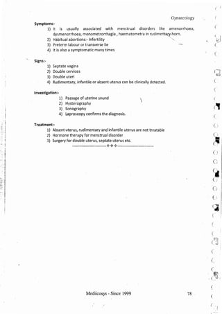 Gynaecology High Yield notes - For revision. .pdf | Mental Health ...