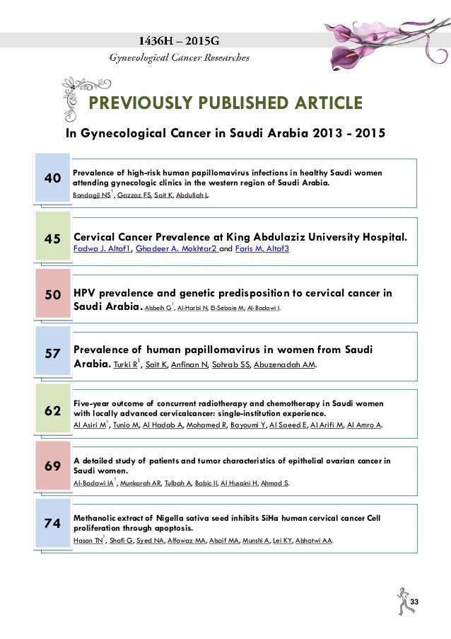 Gynecological Cancer Researches 1436 H 15g